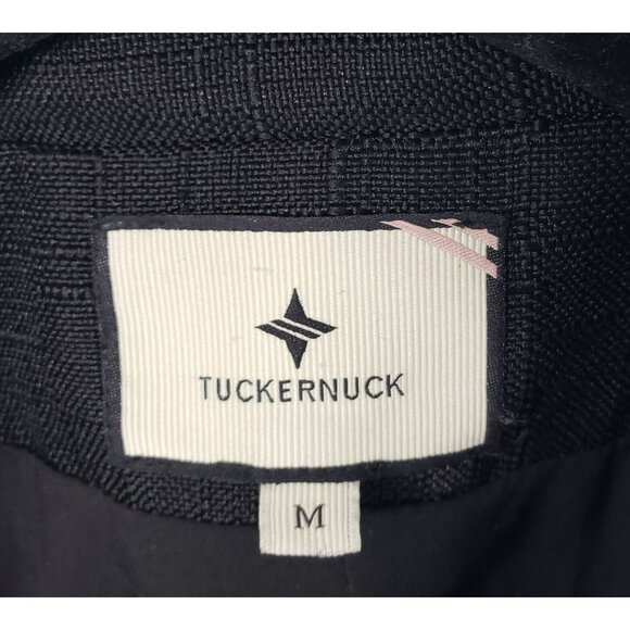 Tuckernuck Diana Black Textured Tweed Double Breasted Blazer Gold Buttons - Picture 2 of 11